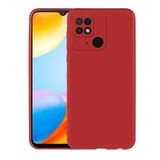 GPACK Xiaomi Redmi 10C ile uyumlu Kılıf Mat Korumalı Premier Mat Silikon, Kırmızı