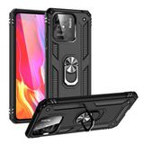 Gpack Xiaomi Redmi 10C Vega Sert Silikon Tank Standlı Yüzüklü Mıknatıslı Bronz Kılıf
