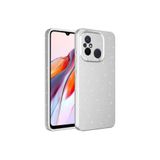 Gpack Xiaomi Redmi 12C ile Uyumlu Kılıf, Koton Simli Silikon, Kamera Korumalı, Gri