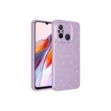 Gpack Xiaomi Redmi 12C ile Uyumlu Kılıf, Koton Simli Silikon, Kamera Korumalı, Lila