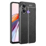 GPACK Xiaomi Redmi 12C ile uyumlu Kılıf Niss Silikon Deri Görünümlü Kamera Korumalı, Siyah