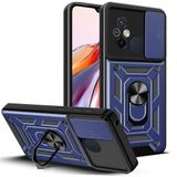 GPACK Xiaomi Redmi 12C ile uyumlu Kılıf Pars Sürgülü Vega Yüzüklü Sert Silikon, Lacivert