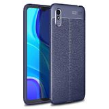 Gpack Xiaomi Redmi 9A Niss Silikon Deri Görünümlü Lacivert Kılıf