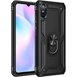 Gpack Xiaomi Redmi 9A Tank Koruma Vega Standlı Yüzüklü Mıknatıslı Siyah Kılıf