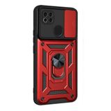 Gpack Xiaomi Redmi 9C Tank Aramid Sürgülü Vega Yüzüklü Kırmızı Kılıf