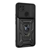 Gpack Xiaomi Redmi 9C Tank Aramid Sürgülü Vega Yüzüklü Siyah Kılıf