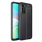 Gpack Xiaomi Redmi Note 11 4G Niss Silikon Deri Görünümlü Kamera Korumalı Lacivert Kılıf