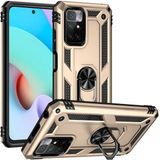 Gpack Xiaomi Redmi Note 11 4G Vega Tank Standlı Yüzüklü Mıknatıslı Gold Kılıf + Nano Glass Ekran Koruyucu