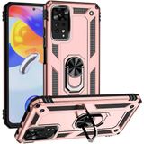 Gpack Xiaomi Redmi Note 11 Global Vega Sert Silikon Tank Standlı Yüzüklü Mıknatıslı Bronz Kılıf