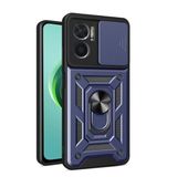 GPACK Xiaomi Redmi Note 11E ile uyumlu Kılıf Pars Sürgülü Vega Yüzüklü Sert Silikon, Lacivert