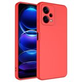 GPACK Xiaomi Redmi Note 12 Pro 5G ile uyumlu Kılıf Mara Lansman Silikon Mat Soft İçi Süet, Kırmızı