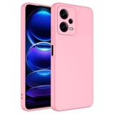 GPACK Xiaomi Redmi Note 12 Pro 5G ile uyumlu Kılıf Mara Lansman Silikon Mat Soft İçi Süet, Pembe