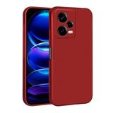 GPACK Xiaomi Redmi Note 12 Pro 5G ile uyumlu Kılıf Premier Mat Silikon Renkli Lüx Korumalı, Kırmızı