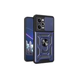 GPACK Xiaomi Redmi Note 12 Pro Plus 5G ile uyumlu Kılıf Pars Sürgülü Vega Yüzüklü Sert Silikon, Lacivert