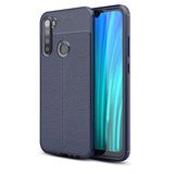 Gpack Xiaomi Redmi Note 8 Niss Deri Görünümlü Nano Glass Lacivert Silikon Cep Telefonu Kılıf