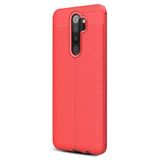 Gpack Xiaomi Redmi Note 8 Pro Niss Deri Görünümlü Lacivert Silikon Kılıf