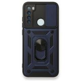 Gpack Xiaomi Redmi Note 8 Pro Tank Aramid Sürgülü Vega Yüzüklü Lacivert Kılıf