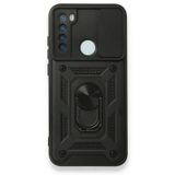 Gpack Xiaomi Redmi Note 8 Pro Tank Aramid Sürgülü Vega Yüzüklü Siyah Kılıf