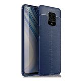 Gpack Xiaomi Redmi Note 9 Pro Niss Silikon Deri Görünümlü Lacivert Cep Telefonu Kılıfı