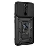 Gpack Xiaomi Redmi Note 9 Pro Tank Aramid Sürgülü Vega Yüzüklü Siyah Kılıf