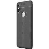 Gpack Xiaomi Redmi S2 Niss Deri Dokumalı Koruyucu Siyah Silikon Kılıf