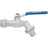GPD - 34 Küresel Rakorlu Musluk Çelik Kollu - KRS58 - 3/4" - Krom