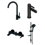 GPD Gpd Gildo Siyah Armatür Musluk Batarya Banyo Seti Mlb165-s Mbb165-s Mte165-s Dst57-s