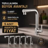 Gpd MES160 Pedra Spirali Eviye Bataryası 5 Adet Avantajlı Paket Su Tasarruflu Mutfak Bataryası - Krom