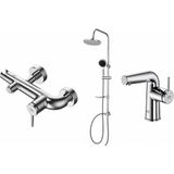 Gpd Tepe Duş Seti Ve Aduro Banyo - Lavabo Bataryası Mbb195-Mlb195-Dst19-1