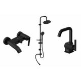 Gpd Tepe Duş Seti Ve Banyo Ve Lavabo Bataryası Siyah Frezia Mbb100-S-Mlb100-S-Dst19-2-S