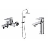 Gpd Tepe Duş Seti Ve Lavabo Banyo Bataryası Provido Mbb155-Mlb156-Dst19-3