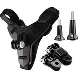 Gplus GP524 5 Parça Gopro Eken Sjcam Xiomi Aksiyon Kamera Tutuculu Jaw Mount Motor Kask Çene Tutma Aparatı 5 Parça Motor Kask Tutucu Set Siyah