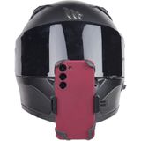GPlus GP525 Cep Telefonu Aksiyon Kameralarla Uyumlu Jaw Mount Motor Yatay Dikey Çift Fonksiyon Düşmez Koruyucu Silikonlu Cep Telefonu Tutuculu Kask Çene Bağlantı Aparatı 5 Parça Kask Tutucu Set Siyah