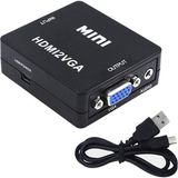 Gplus HDMI To VGA Mini Switch Full Hd HDMI VGA Görüntü Çevirici Dönüştürücü HDMI2VGA - Siyah