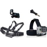 Gplus ST004 Gopro 10 Sjcam SJ4000 Eken H9R Aksiyon Kameralarla Uyumlu 4 Parça Kafa Bandı Göğüs Kemeri J-Hook ve Vida Seti