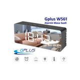 Gplus W561 Çift Alarmlı Dijital Led Termometreli Aynalı Alarmlı Sese Duayarlı Yeni Masa Saati Siyah
