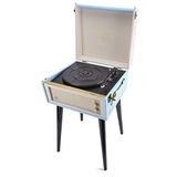 GPO Bermuda pikap çalar, retro tarzda klasik plak çalar, MP3/USB'li, entegre hoparlör, mavi