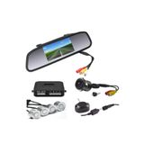 GPR AUTO PARTS Kameralı Park Sensörü 4.3 '' Ayna Ekranlı Gri Sensör Full Set