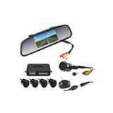 GPR AUTO PARTS Kameralı Park Sensörü 4.3 '' Ayna Ekranlı Siyah Sensör Full Set