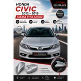 GR-Dizayn HONDA CİVİC 2012-2015 FB7 ARACA ÖZEL BOYALI YARASA AYNA KAPAĞI A+ (GÜMÜŞ GRİ)