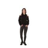 GRAB Kadın Kapüşonlu Omuz Detaylı Siyah Sweatshirts