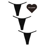 Grab Me Love V-String - 3'Lü Paket - Siyah