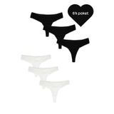 Grab Me Spor Tanga - 6'Lı Paket - Siyah,Beyaz