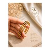 GRACEbyDilek 3 ADET ÇELİK ÜZERİ 14k ALTIN KAPLAMA BOMBELİ AJDA BİLEZİK (KARARMAZ / ANTİALERJİK)