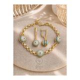 GRACEbyDilek GÜMÜŞ ALTIN KAPLAMA KARARMAZ NAZAR BONCUKLU KÜPE BİLEKLİK SET