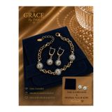 GRACEbyDilek KARARMAZ ALTIN KAPLAMA NAZAR BONCUKLU BİLEKLİK & KÜPE SET (KADİFE KESE VE MİNİMAL NAZAR KÜPE HEDİYELİ)