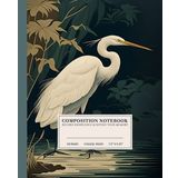 Graceful Grace Composition Notebook | Tranquil College-Ruled Notebook: Elegant Egret | 110 Pages | 7.5" x 9.25" | Perfect for Students, Artists, and Nature Lovers
