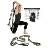 Gradient Fitness Gravity Dehnungsband, kamuflaj Premium kalite baskılı Multi-Strap, neopren kulp, 12 halka, 3,8 cm W x 8 " L 8 Feet - 12 Loops Yeşil
