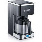 Graef Gref. Filtre Kahve Makinesi FK512 Siyah, Zamanlayıcılı, Paslanmaz Çelik Vakumlu Sürahi, Su Seviyesi Göstergesi, Otomatik Kapanma ve Büyük Demleme Kafası Sayesinde Aroma Optimizasyonu