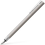 Graf Von Faber-Castell Faber-Castell 342100 - Dolma Kalem Neo Slim Paslanmaz Çelik, Uç Genişliği M, Gümüş Mat | Ince Paslan - Altın - Sarı